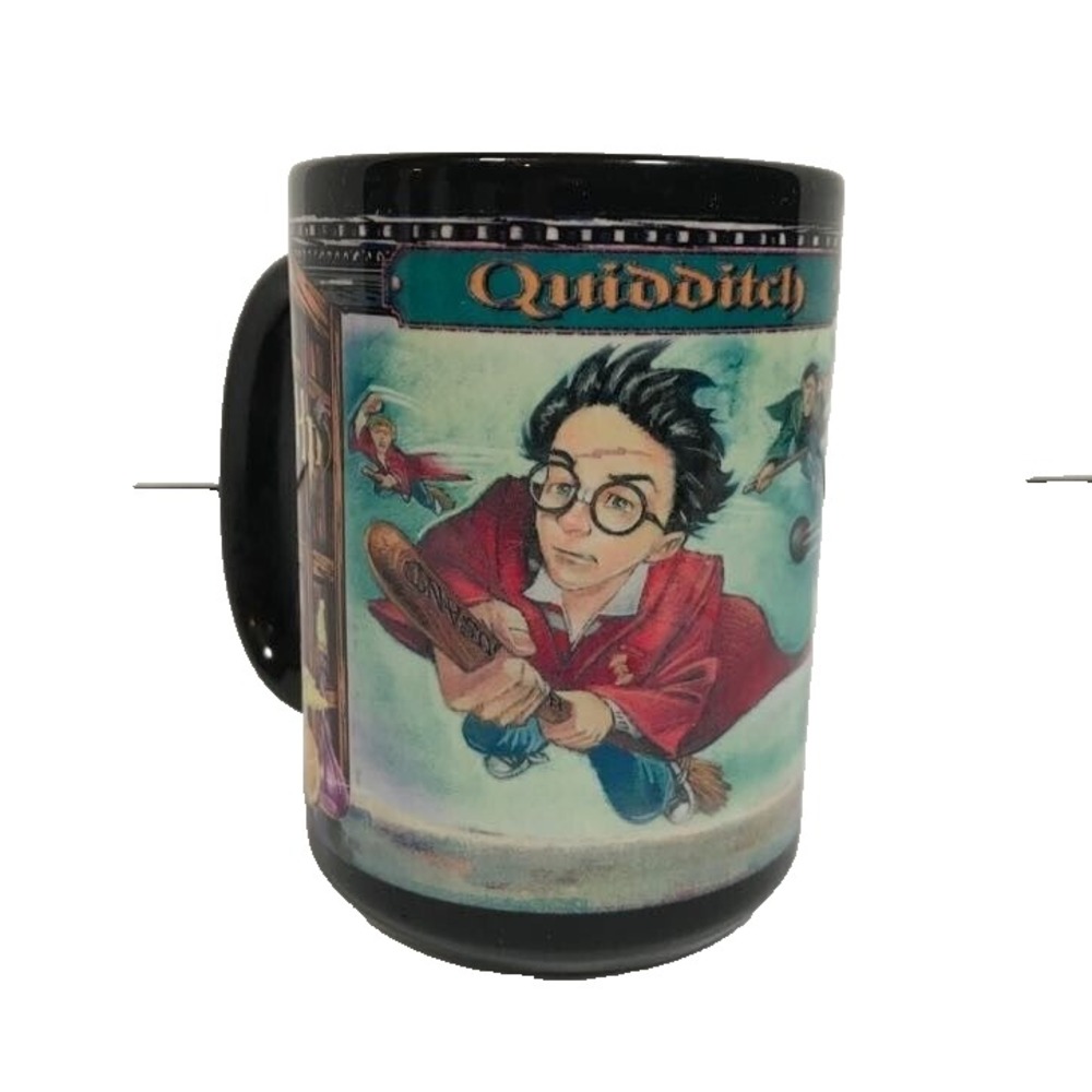 Harry Potter Quidditch Coffee Mug Black Ceramic Golden Snitch Wizarding World